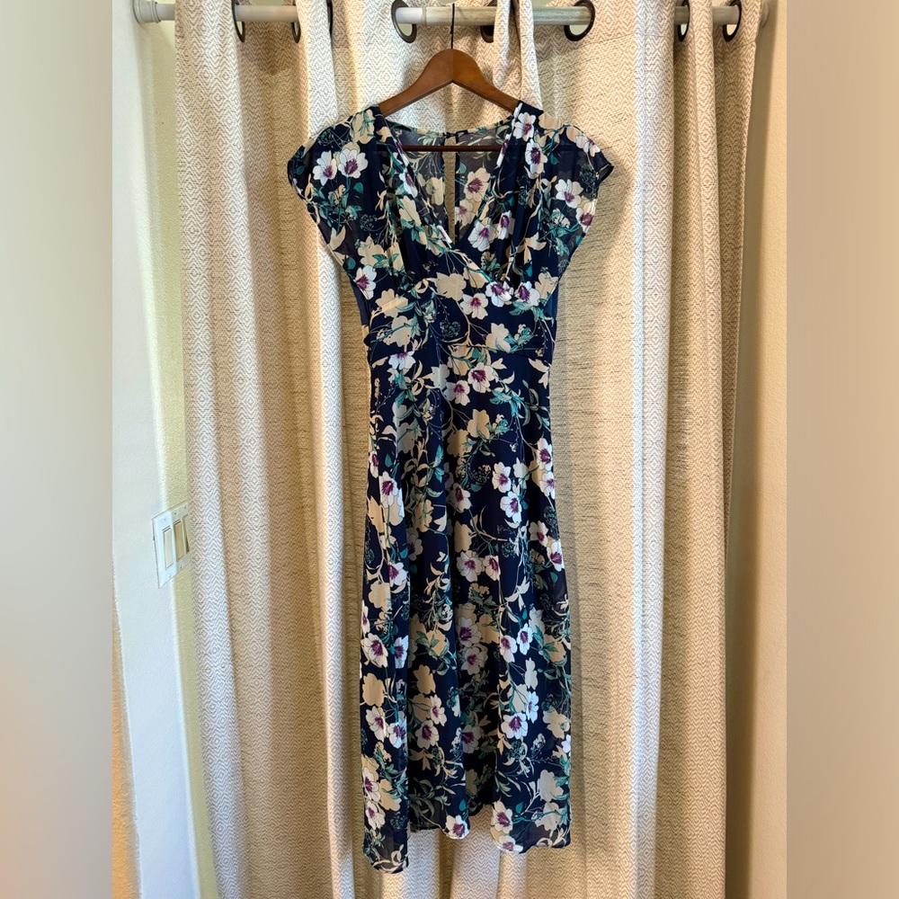 Beautiful Midi Navy Floral Dress